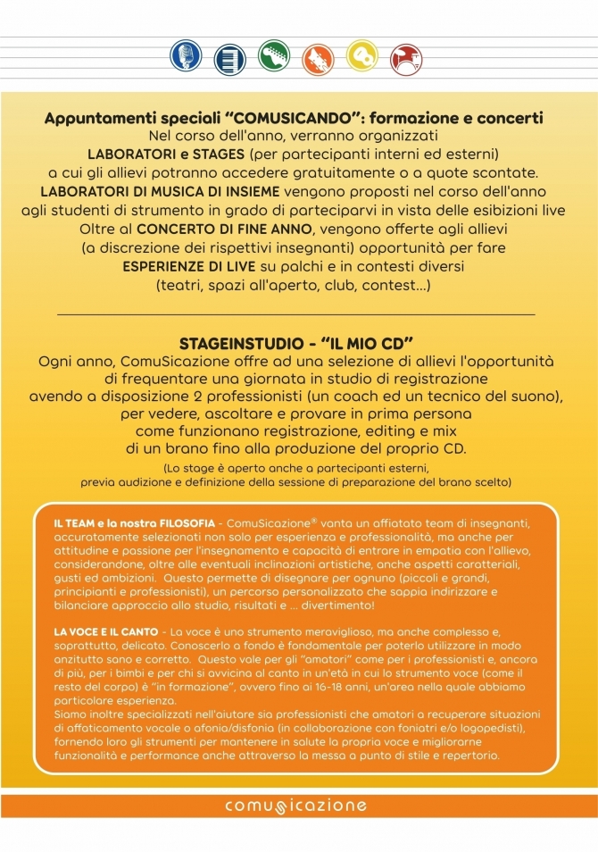 ... E NON SOLO ... - Comusicazione - Scuola Musica